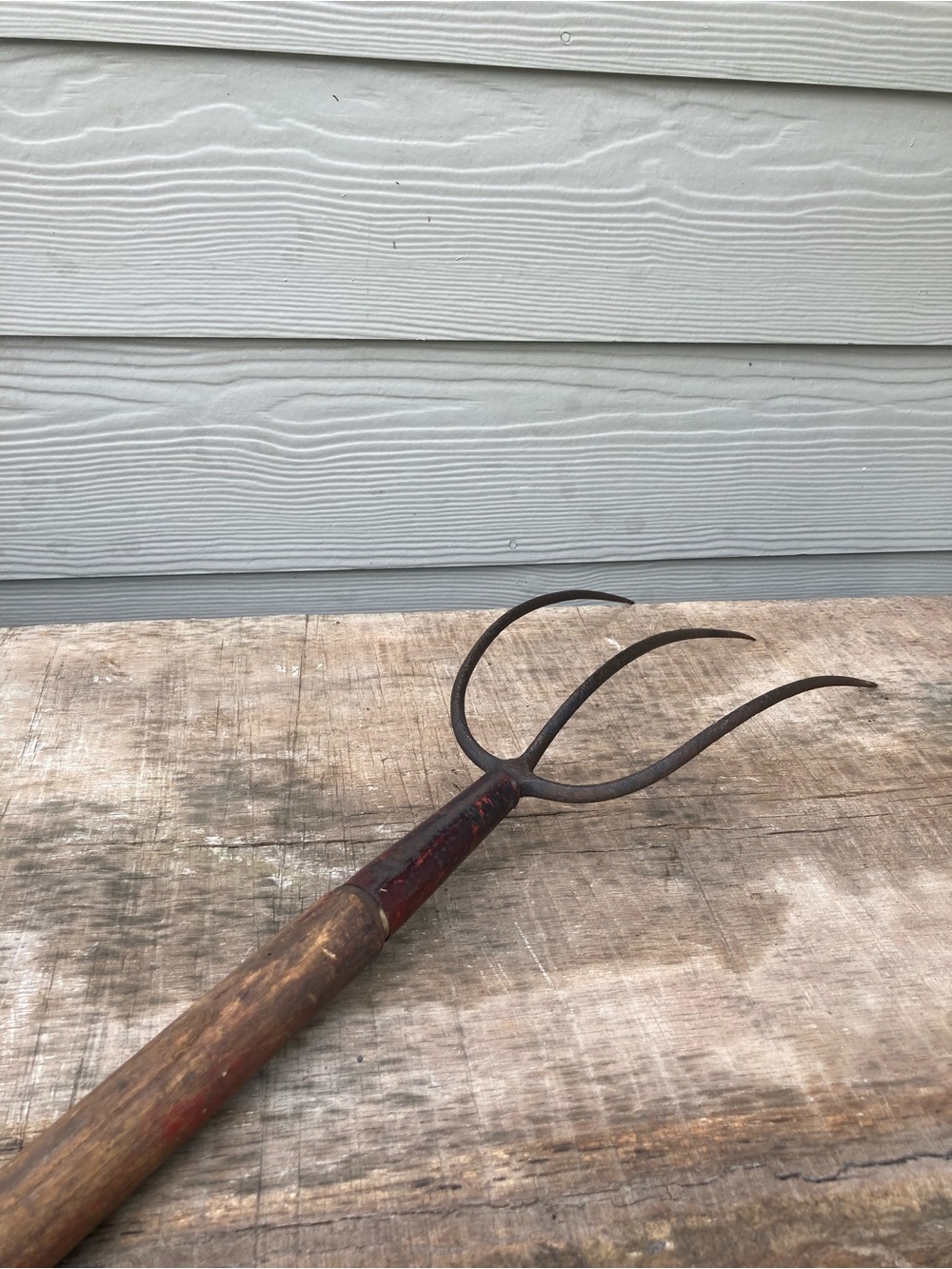 Vintage Garden Pitchfork with Wooden Handle 3 Tines 68” - Picture 12 of 16